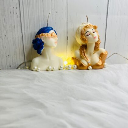 🎭 Renaissance Muse Duo – Painted Bust Candles