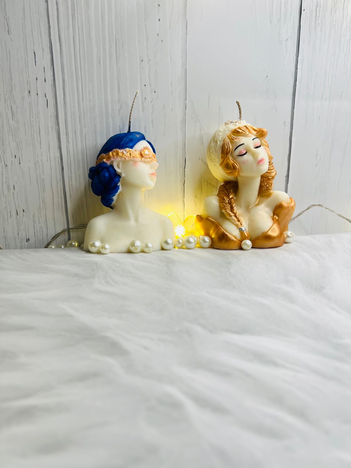 π Renaissance Muse Duo β Painted Bust Candles